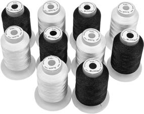 img 3 attached to 🧵 All-in-One ThreadNanny Embroidery Threads Kit 500M (550Y) for Brother, Janome, Singer & More: Ideal for Home Machines (White & Black)