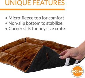 img 2 attached to 🐾 K&amp;H PET PRODUCTS Self-Warming Crate Pad in Mocha - Enhance Your Pet's Comfort and Warmth