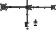 🖥️ vivo black triple monitor desk mount, adjustable articulating stand holds 3 screens up to 24 inches - stand-v003y logo