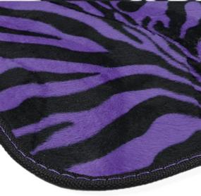 img 1 attached to Enhance Your Car's Interior with BDK Universal Fit 4-Piece Animal Print Velvet Carpet Floor Mat - Purple Zebra