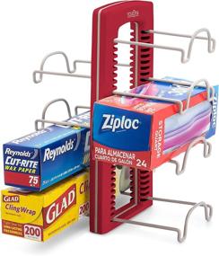 img 4 attached to 🔴 YouCopia StoreMore Red Adjustable WrapStand: The Ultimate Kitchen Wrap Organizer