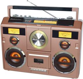 img 2 attached to Sound Station Portable Stereo Boombox With Bluetooth/CD/AM-FM Radio/Cassette Recorder (Rose Gold)