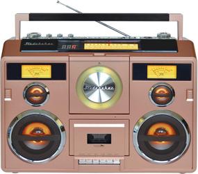 img 3 attached to Sound Station Portable Stereo Boombox With Bluetooth/CD/AM-FM Radio/Cassette Recorder (Rose Gold)