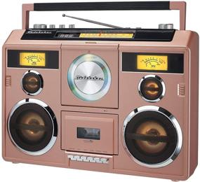 img 4 attached to Sound Station Portable Stereo Boombox With Bluetooth/CD/AM-FM Radio/Cassette Recorder (Rose Gold)