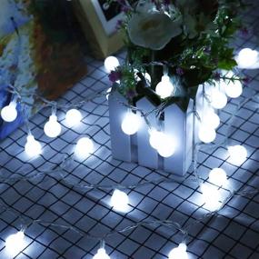 img 1 attached to 🔋 Battery-Powered Globe String Lights, EHWINE 50ft 120 LED Waterproof Fairy Lights with Remote Control, 8 Modes for Indoor Outdoor Bedroom Party Wedding Decorative - White