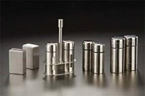 img 1 attached to 🧂 American Metalcraft SP35 Stainless Steel Salt and Pepper Shaker Set - Round Design, 3-1/2" Height