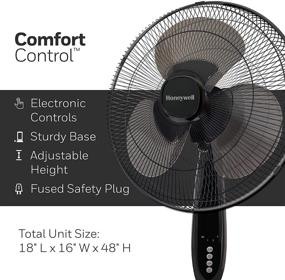 img 1 attached to 🌀 Honeywell Double Blade 16 Pedestal Fan Black: Remote Control, Oscillation, Auto-Off & 3 Power Settings