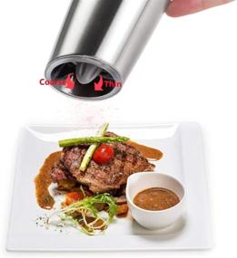 img 2 attached to 🧂 Gravity Salt and Pepper Grinder Set - Pack of 2 Electric Pepper Mill Shakers with Induction Tilting, Automatic Start, Blue LED Light, Adjustable Coarseness - One Hand Operation Switch, Spices Shaker