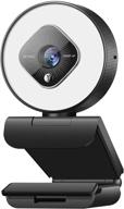 🎥 high-definition webcam with ring light and dual microphone, enhanced auto-focus, customizable brightness, 2021 jetaku streaming web camera for zoom skype youtube, pc mac laptop desktop logo