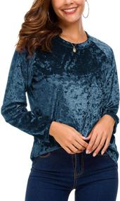 img 1 attached to 👕 Vintage Velvet T-Shirt for Women - Casual Long Sleeve Top