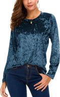 👕 vintage velvet t-shirt for women - casual long sleeve top логотип