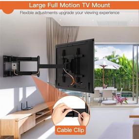 img 1 attached to 📺 Perlegear Full Motion TV Wall Mount Bracket - Long Arm Extension Articulating Swivel Tilt for 32-85" Flat Curved QLED, OLED, LED, LCD 4K TVs - Max VESA 600x400mm - Holds up to 150LBS