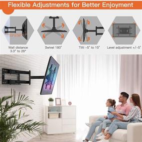 img 3 attached to 📺 Perlegear Full Motion TV Wall Mount Bracket - Long Arm Extension Articulating Swivel Tilt for 32-85" Flat Curved QLED, OLED, LED, LCD 4K TVs - Max VESA 600x400mm - Holds up to 150LBS