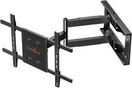 📺 perlegear full motion tv wall mount bracket - long arm extension articulating swivel tilt for 32-85" flat curved qled, oled, led, lcd 4k tvs - max vesa 600x400mm - holds up to 150lbs logo