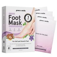 🦶 dr.pedicure foot peel mask - 4 pairs for soft feet | exfoliates dead rough skin, cracked heels & calluses | get smooth feet | vegan & cruelty-free self care by grace and stella (unscented) logo