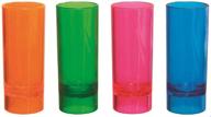 🥳 pack of 10 assorted neon hard plastic 2-ounce shot/shooter glasses - essential for parties logo