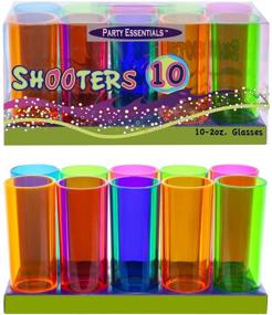 img 2 attached to 🥳 Pack of 10 Assorted Neon Hard Plastic 2-Ounce Shot/Shooter Glasses - Essential for Parties