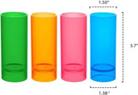 img 3 attached to 🥳 Pack of 10 Assorted Neon Hard Plastic 2-Ounce Shot/Shooter Glasses - Essential for Parties