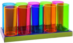 img 1 attached to 🥳 Pack of 10 Assorted Neon Hard Plastic 2-Ounce Shot/Shooter Glasses - Essential for Parties