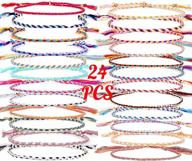 🤝 разноцветные ручной работы кружевных браслеты alodidae: набор из 24 браслетов с подарочными пакетами - идеальные вечеринки для женщин и девочек на день рождения или свадебный душ логотип