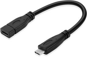 img 4 attached to 🔌 TNP USB-C Extension Cable - USB C to C (Type-C to Type-C) Fast Charging & Sync Adapter Cord Wire Plug, 8 Inches, USB 3.1 Gen 2 Male to Female Extender Connector