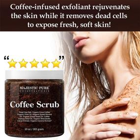 img 3 attached to 🌟 Majestic Pure Arabica Coffee Scrub: Your Complete Solution for Skin Care, Stretch Marks, Acne & Cellulite, Spider Veins, Eczema, Age Spots & Varicose Veins - 10 Ounces of All-Natural Body Scrub