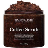 🌟 majestic pure arabica coffee scrub: your complete solution for skin care, stretch marks, acne & cellulite, spider veins, eczema, age spots & varicose veins - 10 ounces of all-natural body scrub logo