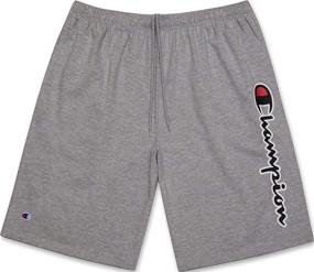 img 4 attached to 🩳 Big and Tall Lightweight Cotton Jersey Shorts for Men - Champion with Script Logo