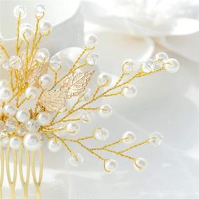 img 2 attached to 🌸 Unicra Wedding Hair Comb: Leaf Decorative Bridal Accessory with Pure Bead for Brides & Bridesmaids - Enhanced SEO