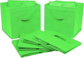 img 3 attached to Convenient and Durable Greenco Foldable Storage Cubes Non-Woven Fabric - 6 Pack (Green): Organize with Ease!