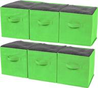 convenient and durable greenco foldable storage cubes non-woven fabric - 6 pack (green): organize with ease! logo