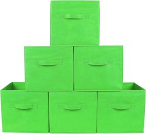 img 1 attached to Convenient and Durable Greenco Foldable Storage Cubes Non-Woven Fabric - 6 Pack (Green): Organize with Ease!