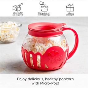 img 3 attached to Ecolution Original Microwave Micro-Pop Popcorn Popper, 1.5 Quart Snack Size, Borosilicate Glass, Silicone Lid, Red, Dishwasher Safe, BPA Free