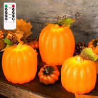 silverstro halloween decorations flameless candles with remote - pumpkin carving real wax led candles, battery operated set of 3 for thanksgiving halloween decor логотип