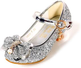 img 3 attached to 👠 BFOEL Girls Dress Shoes: Cute and Glittery Mary Jane Flats Perfect for Wedding Parties