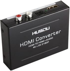 img 4 attached to 🔌 HDMI аудио экстрактор MUSOU V1.4: сплиттер и конвертер для 4K HDMI к HDMI+оптическому Toslink+аналоговым выходам RCA - черный