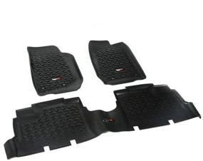 img 4 attached to Rugged Ridge 12987.04 Floor Liner, Black, Front/Rear, 2007-2018 Jeep Wrangler JK 4 Dr