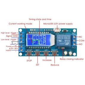 img 3 attached to 🕛 Powerful Timer Relay, DROK Time Delay Relay DC 5V 12V 24V with LCD Display, Micro USB 5V Support – Delay Controller Board Delay-off Cycle Timer 0.01s-9999mins Trigger Delay Switching Relay Module