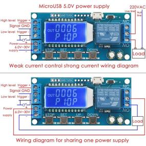 img 2 attached to 🕛 Powerful Timer Relay, DROK Time Delay Relay DC 5V 12V 24V with LCD Display, Micro USB 5V Support – Delay Controller Board Delay-off Cycle Timer 0.01s-9999mins Trigger Delay Switching Relay Module