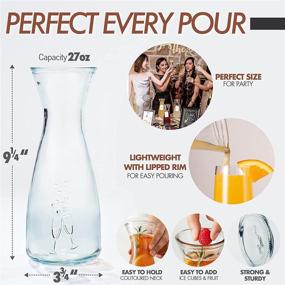 img 1 attached to Prestige Mimosa Bar Kit: 3 Glass Carafes with Lids 27oz, Brunch Décor, Pitcher with Plastic Carafe Lid – Perfect Mimosa Bar Supplies for Baby & Bridal Shower Decorations and Celebration!