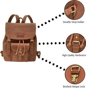 img 1 attached to 🎒 Classic Elegance Meets Durability: Picchio Quality Vintage Leather Backpack