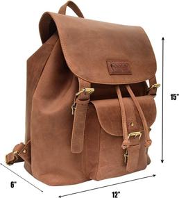 img 3 attached to 🎒 Classic Elegance Meets Durability: Picchio Quality Vintage Leather Backpack