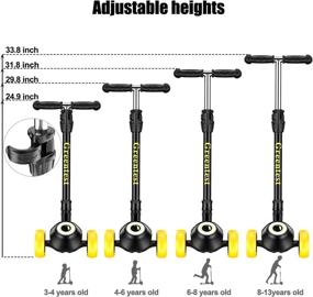 img 1 attached to 🛴 Greentest Scooter: Foldable & Adjustable 3-Wheel Scooter with Easy Turning for Boys and Girls - Flashing PU Wheels Included!