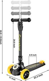 img 2 attached to 🛴 Greentest Scooter: Foldable & Adjustable 3-Wheel Scooter with Easy Turning for Boys and Girls - Flashing PU Wheels Included!