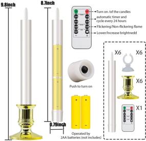 img 1 attached to Add Warmth to Your Home Decor with Flameless Taper Candles - Realistic Flickering LED Candles for Christmas, Parties, and Weddings - 6 Pack