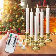 add warmth to your home decor with flameless taper candles - realistic flickering led candles for christmas, parties, and weddings - 6 pack логотип