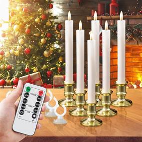 img 4 attached to Add Warmth to Your Home Decor with Flameless Taper Candles - Realistic Flickering LED Candles for Christmas, Parties, and Weddings - 6 Pack