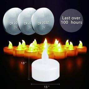 img 3 attached to 🕯️ Pack of 12 Flameless LED Tea Light Candles – Warm Yellow Flickering Bright Electric Battery-Powered Tealights for Votive, Wedding, Birthday - Novelty Place