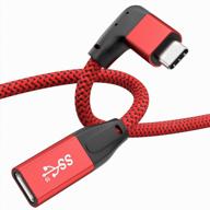 🔌 0.6ft угловой usb c-продления кабель, usebean 90 градусов gen2 10gbps usb-c 3.2 (мужской) к (женскому) видеокабель, тип-с удлинитель в форме буквы l | совместимый с зарядным устройством iphone 12 magsafe, m1 macbook pro/air | улучшенный поисковой оптимизации логотип