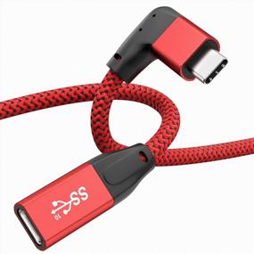 img 4 attached to 🔌 0.6FT Угловой USB C-продления кабель, UseBean 90 градусов Gen2 10Gbps USB-C 3.2 (мужской) к (женскому) видеокабель, тип-С удлинитель в форме буквы L | Совместимый с зарядным устройством iPhone 12 Magsafe, M1 MacBook Pro/Air | Улучшенный поисковой оптимизации